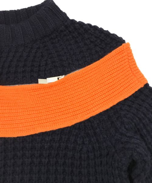 sacai（サカイ）sacai (サカイ) ジップアタッチメントニットセーター ネイビー サイズ:1の古着・服飾アイテム