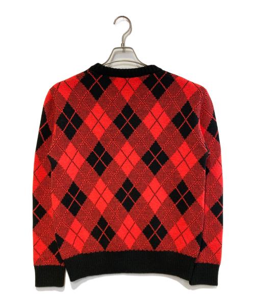 AMI Alexandre Mattiussi（アミアレクサンドルマテュッシ）AMI Alexandre Mattiussi (アミアレクサンドルマテュッシ) アーガイルニット レッド サイズ:Mの古着・服飾アイテム