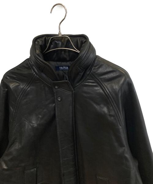 NAUTICA（ノーティカ）NAUTICA (ノーティカ) FREAK'S STORE (フレークスストア) レザースタンドカラージャケット ブラック サイズ:Mの古着・服飾アイテム