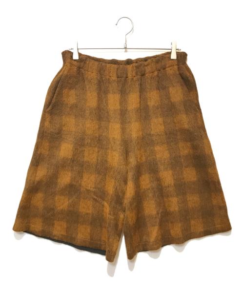 MM6 Maison Margiela（エムエムシックスメゾンマルジェラ）MM6 Maison Margiela (エムエムシックス メゾンマルジェラ) アクリルシャギー ハーフパンツ ブラウン サイズ:Ｍの古着・服飾アイテム