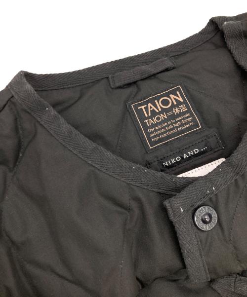 TAION（タイオン）TAION (タイオン) niko and (ニコアンド) ノーカラージャケット ブラック サイズ:Mの古着・服飾アイテム