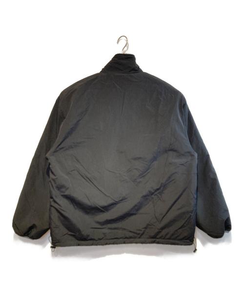 PERUSHU（ペルーシュ）PERUSHU (ペルーシュ) MLB (エムエルビー) コラボスタンドネックリバーシブルナイロンボアブルゾン ブラック×グレー サイズ:Lの古着・服飾アイテム