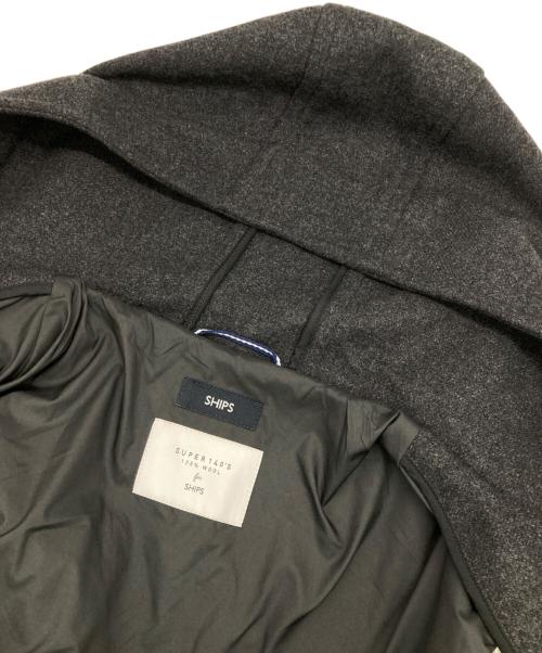 SHIPS（シップス）SHIPS (シップス) スーパー140'S 100%WOOL メルトン ダッフルコート グレー サイズ:Lの古着・服飾アイテム