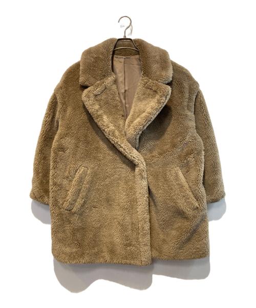 Mila Owen（ミラオーウェン）Mila Owen (ミラオーウェン) ビックカラーミドル丈ボアコート ベージュ サイズ:1の古着・服飾アイテム