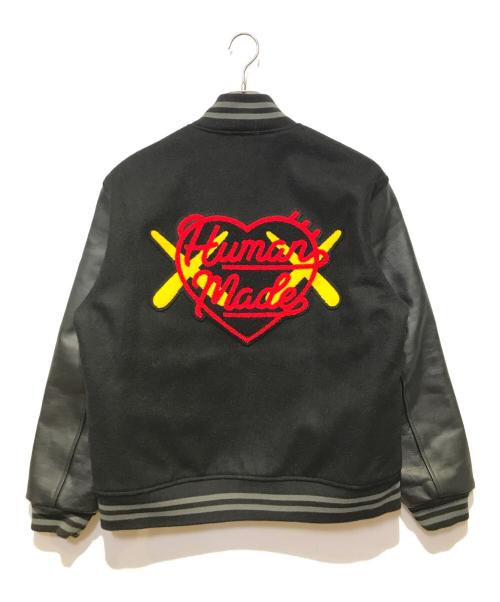 HUMAN MADE（ヒューマンメイド）HUMAN MADE (ヒューマンメイド) KAWS (カウズ) KAWS MADE VARSITY JACKET ブラック サイズ:XLの古着・服飾アイテム