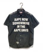 Aape BY A BATHING APEエーエイプ バイ アベイシングエイプ）の古着「プリントシャツ」｜ブラック
