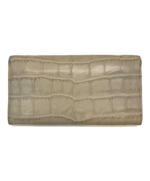 GIORGIO ARMANI（ジョルジョアルマーニ）GIORGIO ARMANI (ジョルジョアルマーニ) 型押し長財布 ベージュ サイズ:下記参照の古着・服飾アイテム