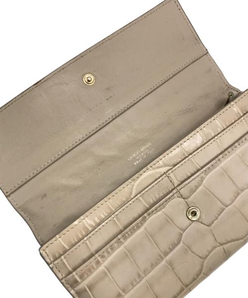 GIORGIO ARMANI（ジョルジョアルマーニ）GIORGIO ARMANI (ジョルジョアルマーニ) 型押し長財布 ベージュ サイズ:下記参照の古着・服飾アイテム