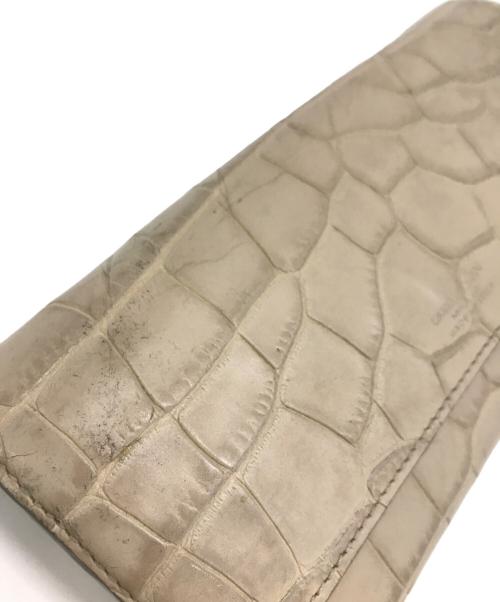 GIORGIO ARMANI（ジョルジョアルマーニ）GIORGIO ARMANI (ジョルジョアルマーニ) 型押し長財布 ベージュ サイズ:下記参照の古着・服飾アイテム