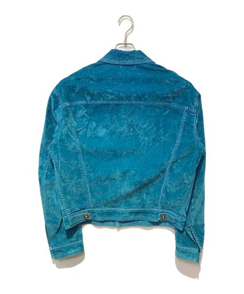 VERSACE（ヴェルサーチ）VERSACE (ヴェルサーチ) メドゥーサ ベルベットジャケット ブルー サイズ:46（M相当）の古着・服飾アイテム