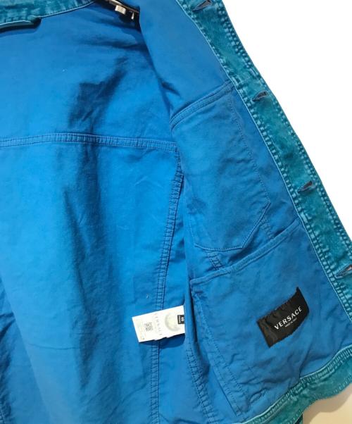 VERSACE（ヴェルサーチ）VERSACE (ヴェルサーチ) メドゥーサ ベルベットジャケット ブルー サイズ:46（M相当）の古着・服飾アイテム
