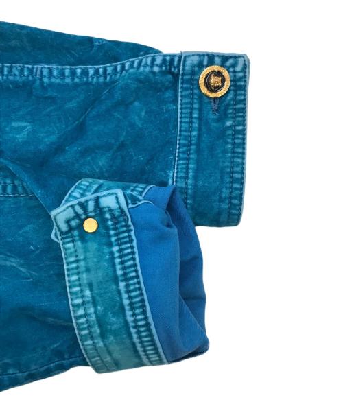 VERSACE（ヴェルサーチ）VERSACE (ヴェルサーチ) メドゥーサ ベルベットジャケット ブルー サイズ:46（M相当）の古着・服飾アイテム