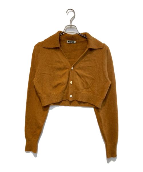NKNIT（ンニット）NKNIT (ンニット) fluffy rib KNIT cardigan ブラウン サイズ:不明の古着・服飾アイテム
