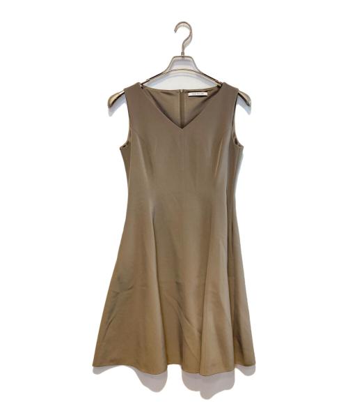 FOXEY NEWYORK（フォクシーニューヨーク）FOXEY NEWYORK (フォクシーニューヨーク) ノースリーブワンピース ブラウン サイズ:40の古着・服飾アイテム