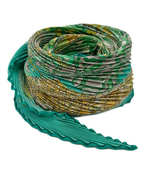 HERMES（エルメス）HERMES (エルメス) シルクプリーツスカーフ グリーンの古着・服飾アイテム