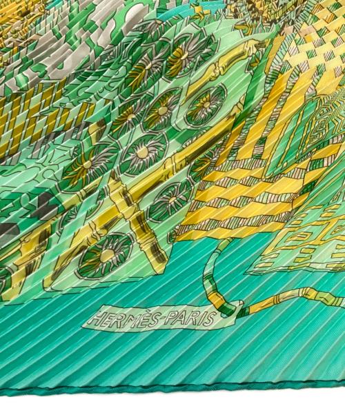 HERMES（エルメス）HERMES (エルメス) シルクプリーツスカーフ グリーンの古着・服飾アイテム