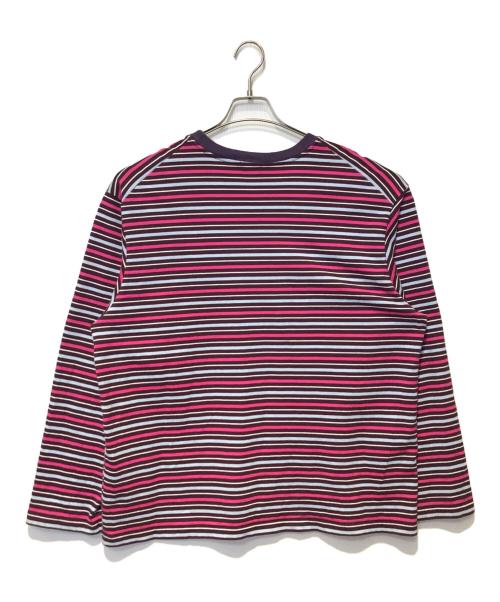 URU（ウル）URU (ウル) 度詰め天竺ボーダーカットソー ピンク×ブルー サイズ:3の古着・服飾アイテム