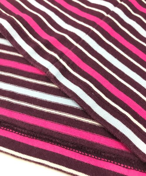 URU（ウル）URU (ウル) 度詰め天竺ボーダーカットソー ピンク×ブルー サイズ:3の古着・服飾アイテム