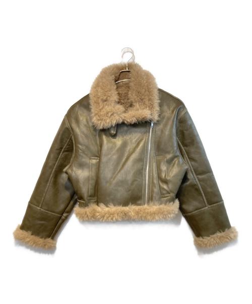 MURUA（ムルーア）MURUA (ムルーア) ヴィンテージライクショートフェイクムートン ジャケット ブラウン サイズ:FREEの古着・服飾アイテム