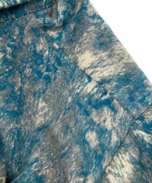 MURUA（ムルーア）MURUA (ムルーア) ジャカードダブルミドルコート ブルー サイズ:FREEの古着・服飾アイテム