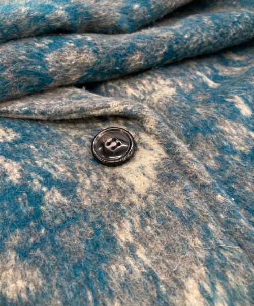 MURUA（ムルーア）MURUA (ムルーア) ジャカードダブルミドルコート ブルー サイズ:FREEの古着・服飾アイテム