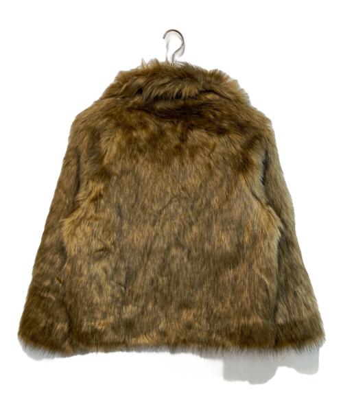 MURUA（ムルーア）MURUA (ムルーア) フェイクファーラインジャガードコート ブラウン サイズ:FREEの古着・服飾アイテム