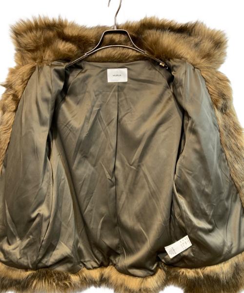MURUA（ムルーア）MURUA (ムルーア) フェイクファーラインジャガードコート ブラウン サイズ:FREEの古着・服飾アイテム