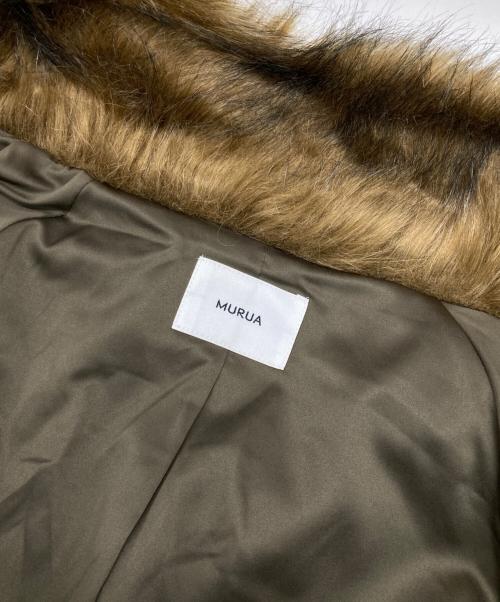 MURUA（ムルーア）MURUA (ムルーア) フェイクファーラインジャガードコート ブラウン サイズ:FREEの古着・服飾アイテム