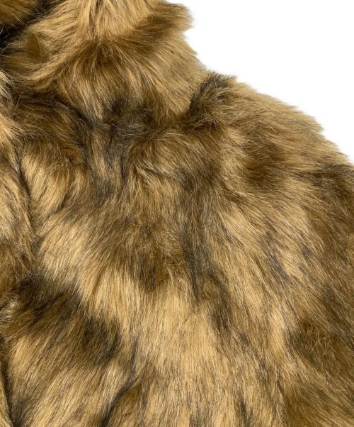 MURUA（ムルーア）MURUA (ムルーア) フェイクファーラインジャガードコート ブラウン サイズ:FREEの古着・服飾アイテム