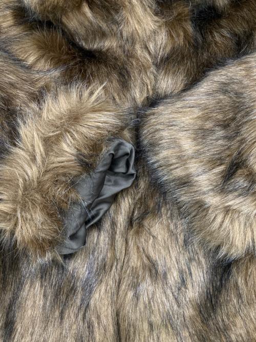 MURUA（ムルーア）MURUA (ムルーア) フェイクファーラインジャガードコート ブラウン サイズ:FREEの古着・服飾アイテム