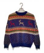 PENDLETONペンドルトン）の古着「［古着］ネイティブ柄ニット」｜ネイビー×ベージュ