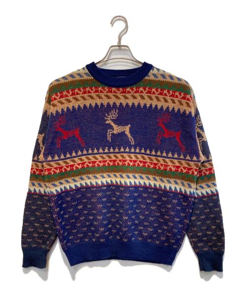 PENDLETON（ペンドルトン）PENDLETON (ペンドルトン) ［古着］ネイティブ柄ニット ネイビー×ベージュ サイズ:Lの古着・服飾アイテム