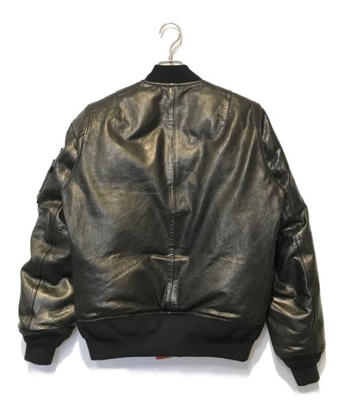 ALPHA（アルファ）ALPHA (アルファ) シープスキン MA-1 ダウンジャケット ブラック サイズ:Ｍの古着・服飾アイテム