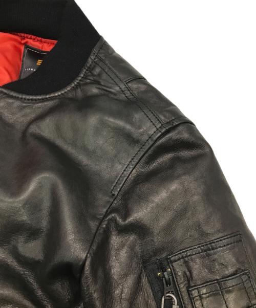 ALPHA（アルファ）ALPHA (アルファ) シープスキン MA-1 ダウンジャケット ブラック サイズ:Ｍの古着・服飾アイテム