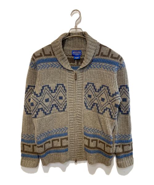 PENDLETON（ペンドルトン）PENDLETON (ペンドルトン) ショールカラーニットジップカーディガン グレー サイズ:Mの古着・服飾アイテム