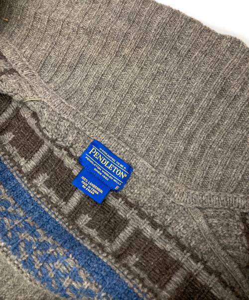 PENDLETON（ペンドルトン）PENDLETON (ペンドルトン) ショールカラーニットジップカーディガン グレー サイズ:Mの古着・服飾アイテム
