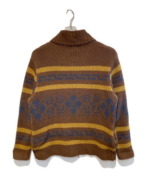 PENDLETON（ペンドルトン）PENDLETON (ペンドルトン) ショールカラーニットジップカーディガン ブラウン サイズ:Lの古着・服飾アイテム