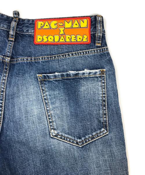 DSQUARED2（ディースクエアード）DSQUARED2 (ディースクエアード) PACMAN (パックマン) カートゥーンパッチ ストレートレッグジーンズ インディゴ サイズ:48の古着・服飾アイテム