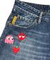 中古・古着 DSQUARED2 (ディースクエアード) PACMAN (パックマン) カートゥーンパッチ ストレートレッグジーンズ インディゴ サイズ:48：20000円