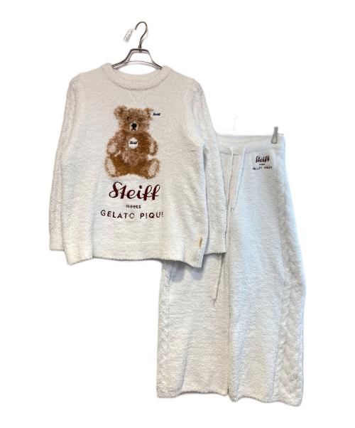 gelato pique（ジェラートピケ）gelato pique (ジェラートピケ) Steiff (シュタイフ) パウダージャガードプルオーバー＆ロングパンツ ホワイト サイズ:Freeの古着・服飾アイテム