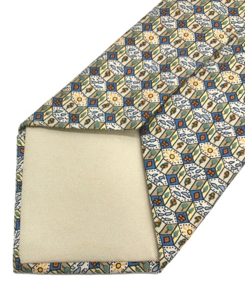 HERMES（エルメス）HERMES (エルメス) シルクネクタイ イエロー×ブルー サイズ:下記参照の古着・服飾アイテム