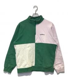 SUPREME（シュプリーム）の古着「カラーブロックハーフジップスウェットシャツ」｜グリーン×ピンク
