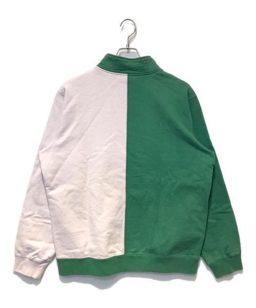 SUPREME（シュプリーム）SUPREME (シュプリーム) カラーブロックハーフジップスウェットシャツ グリーン×ピンク サイズ:Ｌの古着・服飾アイテム