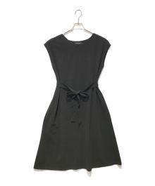 UNTITLED（アンタイトル）の古着「リネンライクジャージワンピース」｜ブラック