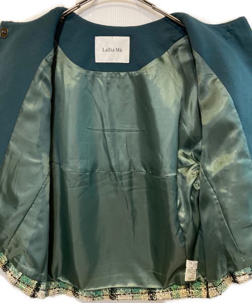 Lallia Mu（ラリア ムー）Lallia Mu (ラリア ムー) ノーカラーツイードジャケット マルチカラー サイズ:38の古着・服飾アイテム