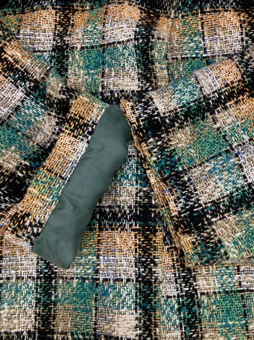 Lallia Mu（ラリア ムー）Lallia Mu (ラリア ムー) ノーカラーツイードジャケット マルチカラー サイズ:38の古着・服飾アイテム