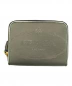 PRADAプラダ）の古着「ロゴナイロンジャガードラウンドジップ財布」｜カーキ