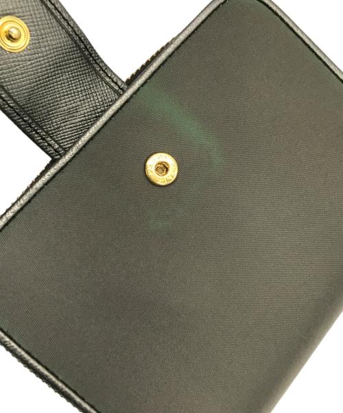 PRADA（プラダ）PRADA (プラダ) ロゴナイロンジャガードラウンドジップ財布 カーキ サイズ:下記参照の古着・服飾アイテム