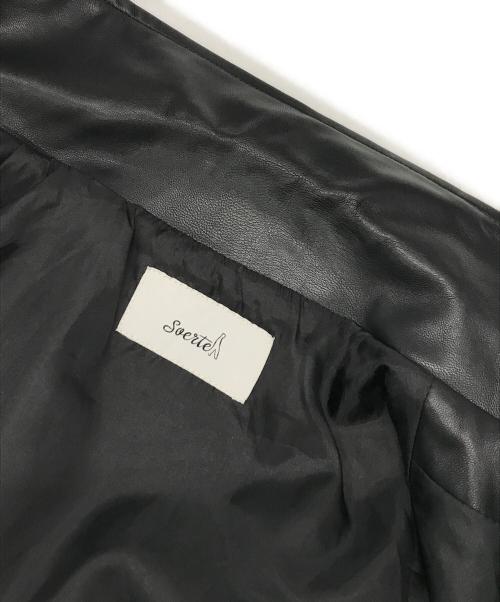 soerte（ソエルテ）soerte (ソエルテ) エコレザージャケット ブラック サイズ:34の古着・服飾アイテム