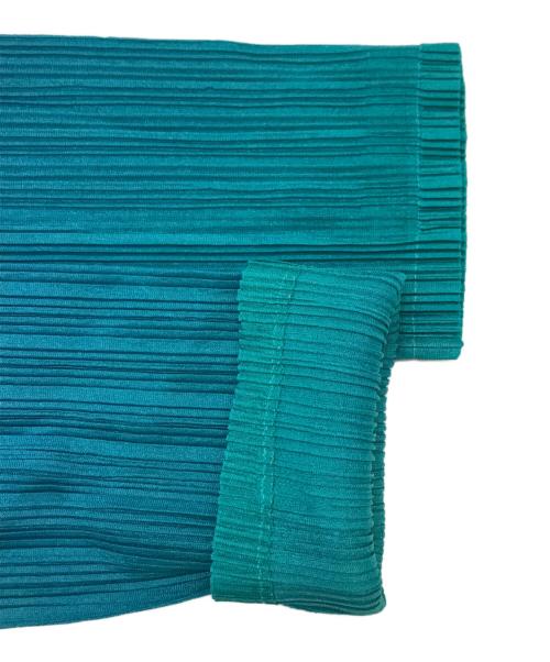 PLEATS PLEASE（プリーツプリーズ）PLEATS PLEASE (プリーツプリーズ) グラデーションプリーツハイネックカットソー ブルー サイズ:3の古着・服飾アイテム